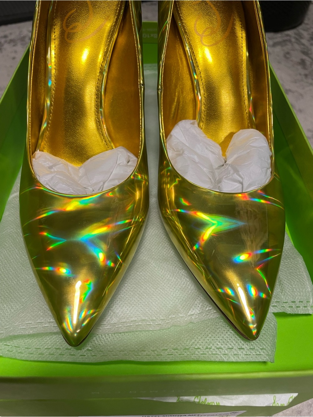 NIB Sam Edelman Hazel Pointed Toe Pump in Mimosa Metallic Gold – Size 8M - Picture 4 of 8